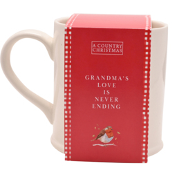 The Seasonal Gift Co. Robin Grandma Mug - Size: 10 x 14 x 9cm - White - Wilko - thumbnail 3