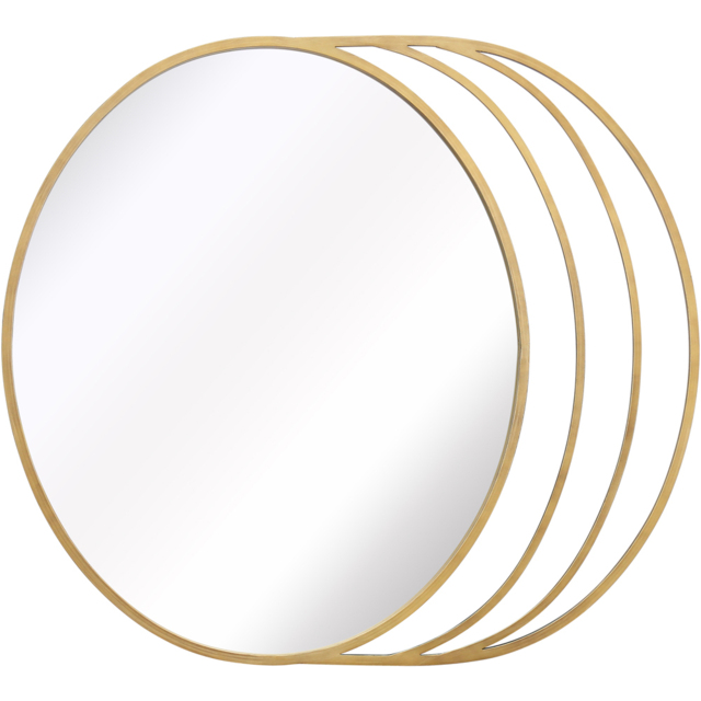 Charles Bentley Prague Gold Round Wall Mirror - Size: 2.5 x 90 x 100cm - Wilko - image 1