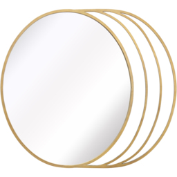 Charles Bentley Prague Gold Round Wall Mirror - Size: 2.5 x 90 x 100cm - Wilko - thumbnail 1