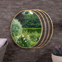 Charles Bentley Prague Gold Round Wall Mirror - Size: 2.5 x 90 x 100cm - Wilko - thumbnail 3