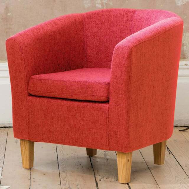 Artemis Home Alderwood Red Hessian Tub Chair - Size: Single - Wilko - image 1