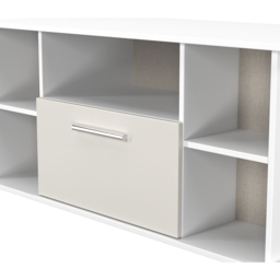 Crowndale Contrast Single Drawer 5 Shelf Grey Matt and White Corner TV Unit Ready Assembled - Size: 51 x 110 x 52cm - Grey Matt & White - Wilko - thumbnail 6