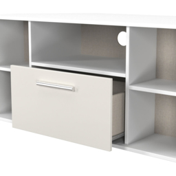 Crowndale Contrast Single Drawer 5 Shelf Grey Matt and White Corner TV Unit Ready Assembled - Size: 51 x 110 x 52cm - Grey Matt & White - Wilko - thumbnail 7