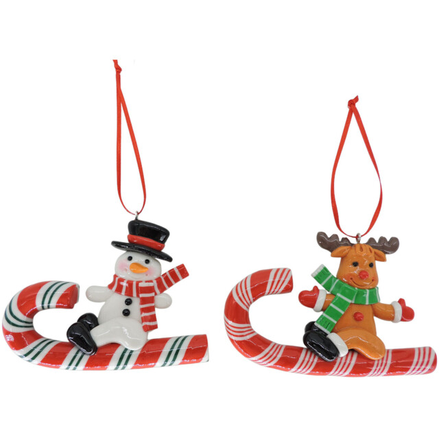 Christmas Character on Candy Cane Hanging Decoration - Candy Cane Lane - Wilko - image 1