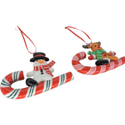 Christmas Character on Candy Cane Hanging Decoration - Candy Cane Lane - Wilko - thumbnail 5