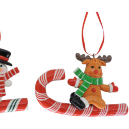 Christmas Character on Candy Cane Hanging Decoration - Candy Cane Lane - Wilko - thumbnail 4