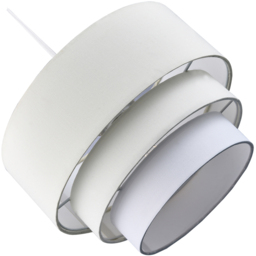 Happy Homewares 3 Tier Round Cream and White Cotton Fabric Pendant Shade - Size: 20 x 30 x 30cm - Wilko - thumbnail 5