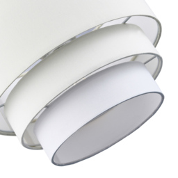 Happy Homewares 3 Tier Round Cream and White Cotton Fabric Pendant Shade - Size: 20 x 30 x 30cm - Wilko - thumbnail 6