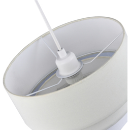Happy Homewares 3 Tier Round Cream and White Cotton Fabric Pendant Shade - Size: 20 x 30 x 30cm - Wilko - thumbnail 4