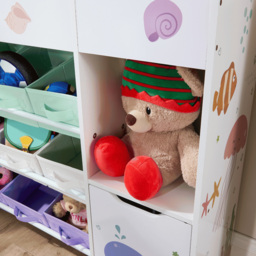 Home Source Anya Single Door 9 Fabric Drawer 3 Shelf Multicolour Sealife Animal Kids Bookcase - White - Wilko - thumbnail 6