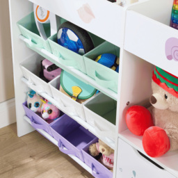 Home Source Anya Single Door 9 Fabric Drawer 3 Shelf Multicolour Sealife Animal Kids Bookcase - White - Wilko - thumbnail 5