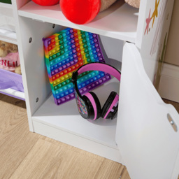 Home Source Anya Single Door 9 Fabric Drawer 3 Shelf Multicolour Sealife Animal Kids Bookcase - White - Wilko - thumbnail 4