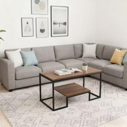 Alivio Single Shelf Brown Modern Industrial Coffee Table - Size: 50 x 48 x 100cm - Wilko - thumbnail 7