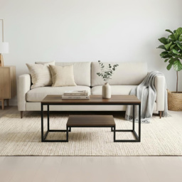 Alivio Single Shelf Brown Modern Industrial Coffee Table - Size: 50 x 48 x 100cm - Wilko - thumbnail 5