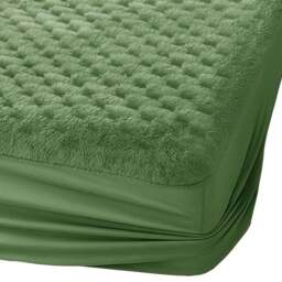 Velosso Super King Size Olive Chunky Popcorn Fitted Sheet - Wilko - thumbnail 1