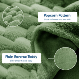 Velosso Super King Size Olive Chunky Popcorn Fitted Sheet - Wilko - thumbnail 5