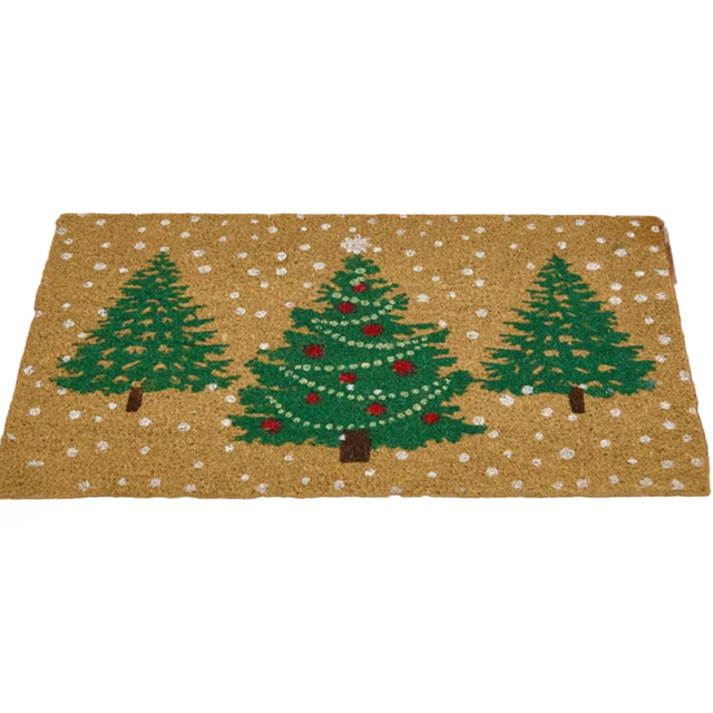 Marco Paul Natural Coir Christmas Trees Doormat 60 x 40cm - Size: 120 x 50 x 50cm - Green - Wilko - image 1