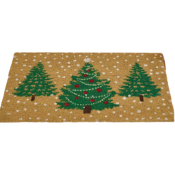 Marco Paul Natural Coir Christmas Trees Doormat 60 x 40cm - Size: 120 x 50 x 50cm - Green - Wilko