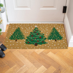 Marco Paul Natural Coir Christmas Trees Doormat 60 x 40cm - Size: 120 x 50 x 50cm - Green - Wilko - thumbnail 5