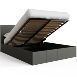 GFW King Size Grey Faux Leather End Lift Ottoman Bed with Memory Pocket Spring Mattress - Wilko - thumbnail 6