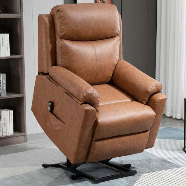 Portland Brown Power Lift Electric Recliner Chair with Remote - Size: Single - Wilko - image 1