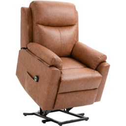 Portland Brown Power Lift Electric Recliner Chair with Remote - Size: Single - Wilko - thumbnail 3
