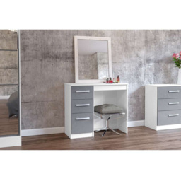 Lynx 3 Drawer White Dressing Table - Size: 40.5 x 93 x 79cm - Birlea - Wilko - thumbnail 3