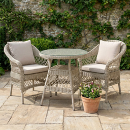 Malay Granada 2 Seater Natural Bistro Set - Grey - Wilko - thumbnail 4