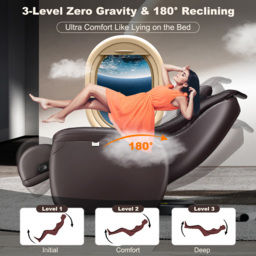 Costway Brown 3D Zero Gravity Massage Chair with Full Body Massage and Back Heater - Size: Single - Wilko - thumbnail 4