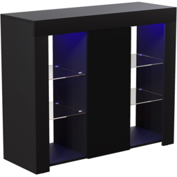 Vida Designs Azura Single Door Black LED Large Sideboard - Size: 35 x 98 x 83cm - Wilko - thumbnail 3