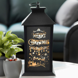 Shatchi Black Nativity Theme LED Lantern Christmas Decoration - Size: 22 x 12 x 10cm - Wilko - thumbnail 1
