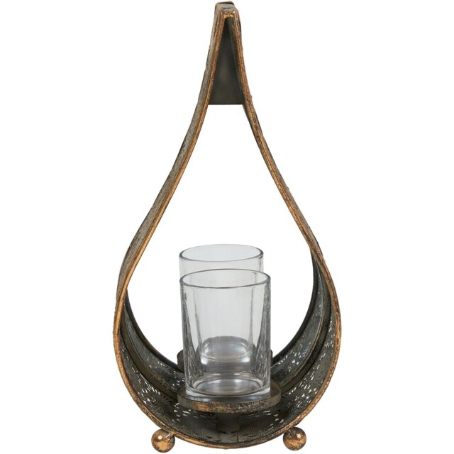 Teardrop Candle Lantern - Gold - Wilko - image 1