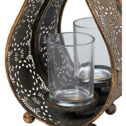 Teardrop Candle Lantern - Gold - Wilko - thumbnail 4