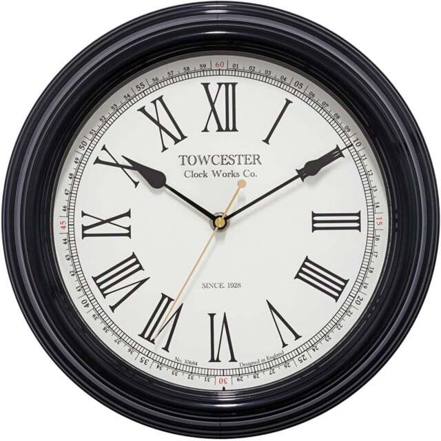 Acctim Redbourn Black Wall Clock - Size: 6 x 30.3 x 30.3cm - Wilko - image 1