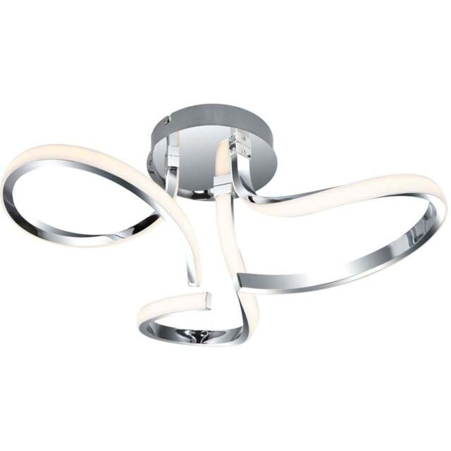 Cosylyte Moss 3 Light Chrome Curved LED Ceiling Light - Size: 25 x 46 x 50.5cm - Silver - Wilko - image 1