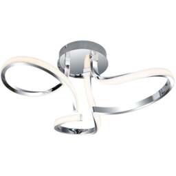 Cosylyte Moss 3 Light Chrome Curved LED Ceiling Light - Size: 25 x 46 x 50.5cm - Silver - Wilko