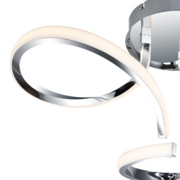 Cosylyte Moss 3 Light Chrome Curved LED Ceiling Light - Size: 25 x 46 x 50.5cm - Silver - Wilko - thumbnail 4