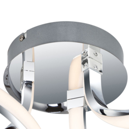 Cosylyte Moss 3 Light Chrome Curved LED Ceiling Light - Size: 25 x 46 x 50.5cm - Silver - Wilko - thumbnail 5