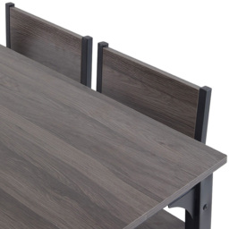 Living and Home 4 Seater Dining Set Black and Grey - Black + Grey - Wilko - thumbnail 7