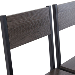 Living and Home 4 Seater Dining Set Black and Grey - Black + Grey - Wilko - thumbnail 5