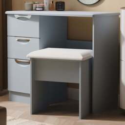 Crowndale Camden 3 Drawer Denim Blue Vanity Dressing Table Ready Assembled - Size: #REF! - Wilko