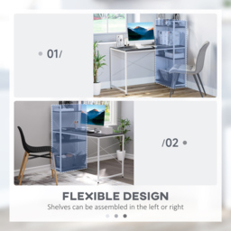 Portland Computer Desk 4 Tier Storage Black and White - Size: 120 x 64 x 121cm - Wilko - thumbnail 5