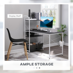 Portland Computer Desk 4 Tier Storage Black and White - Size: 120 x 64 x 121cm - Wilko - thumbnail 6