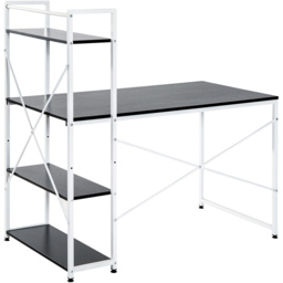 Portland Computer Desk 4 Tier Storage Black and White - Size: 120 x 64 x 121cm - Wilko - thumbnail 3