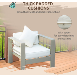 Outsunny 4 Seater Champagne Gold Outdoor Garden Furniture Set - Green - Wilko - thumbnail 6