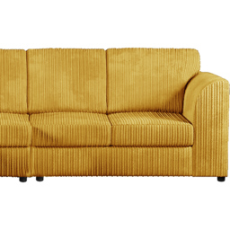 Luxor 4 Seater Mustard Jumbo Cord Left Hand Facing Full Back L Shaped Corner Sofa Set - Yellow - Wilko - thumbnail 5