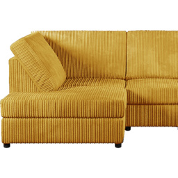 Luxor 4 Seater Mustard Jumbo Cord Left Hand Facing Full Back L Shaped Corner Sofa Set - Yellow - Wilko - thumbnail 4