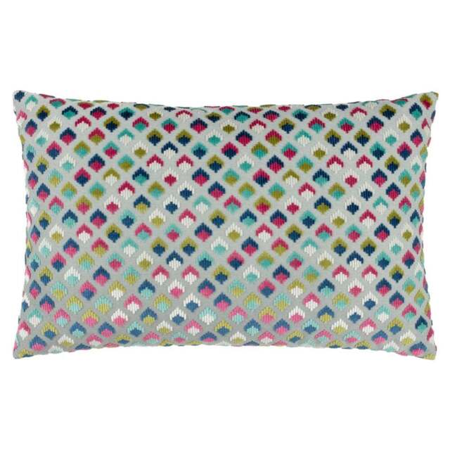 Paoletti Lexington Multicolour Velvet Jacquard Cushion - Size: 60 x 40 cm - Wilko - image 1