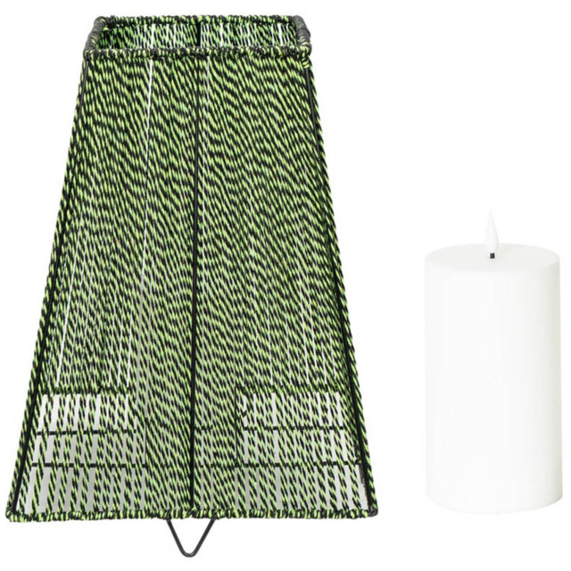 ValueLights Green Rope Candle Battery Operated Outdoor Lantern Garden Light - Size: 33.5 x 25 x 25cm - Wilko - image 1