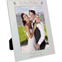 Personalised Memento Personalised Silver Our Sons Wedding Photo Frame 5 x 7 inch - Wilko
